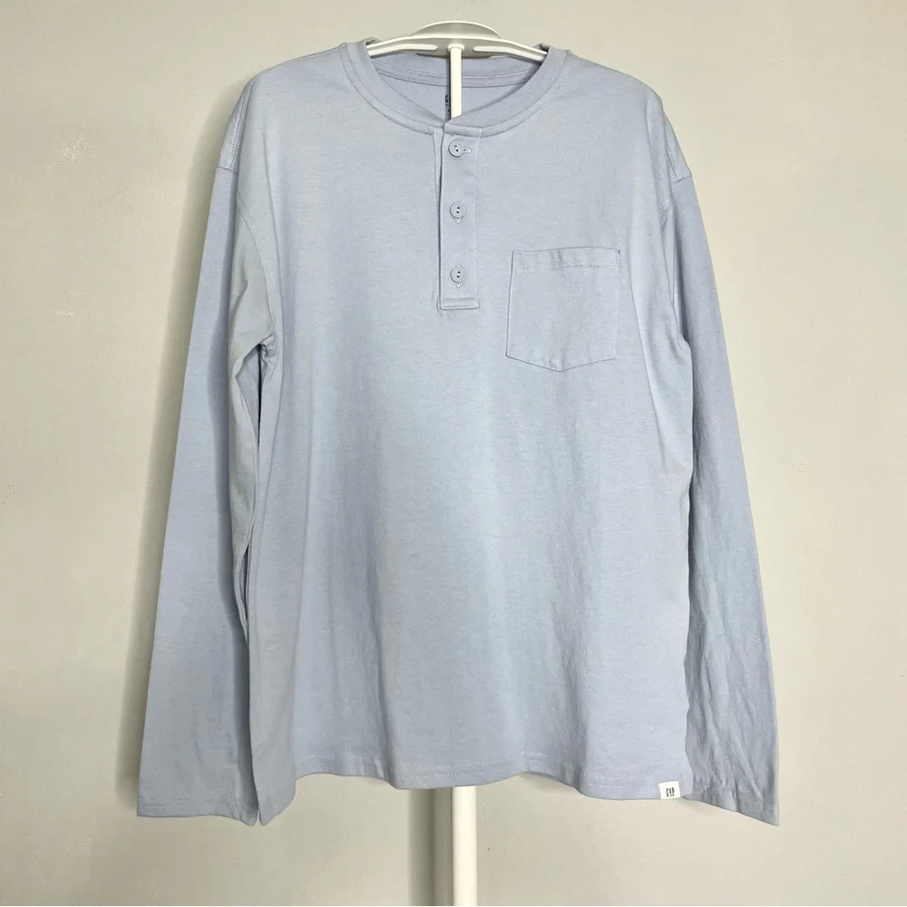 GAP KIDS Boy’s Cotton Long Sleeve Henley Tee T-Shirt NWT